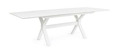 Ausziehtisch Kenyon 180-240x100x76 Aluminium Weiß