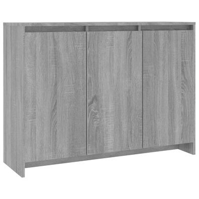 Sideboard aus Spanplatte 102 x 75 x 33 cm Sonoma-Eiche Grau