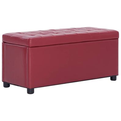 Ottoman mit Stauraum aus Polyurethan 87,5 x 40 x 36 cm Weinrot