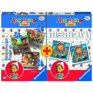 Multipack - Memory + 3 Puzzles: Pinocchio