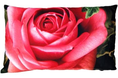 Kissenhülle 30x50 Rote Rose Kissenbezug Dekokissen Fotokissen Kissen Sommer