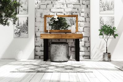 Wandspiegel Leeds 60x140x2 cm Rahmen Wildeiche massiv