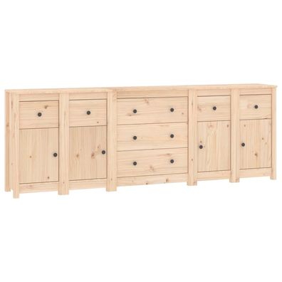 Sideboard Natur Kiefer mit Schubladen 230x25x80 cm