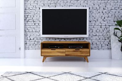 TV-Board Gerg aus Wildeiche massiv 120x40x48 mit 2 Schubladen und offenem Fach