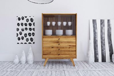 Vitrine Jetro Wildeiche massiv 100x154x50 cm 4 Schubladen offenes Fach mit Glas