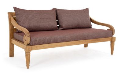 Sofa Karuba 165 x 80 x 75 cm Teakholz Rot