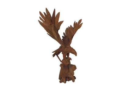 Adler aus Teak- Wurzelholz Natur Dekoartikel 160x88x165 cm
