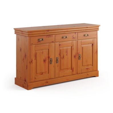 Sideboard Tuscany Kiefernholz Natur mit Türen und Schubladen 140 x 43 x 88 cm