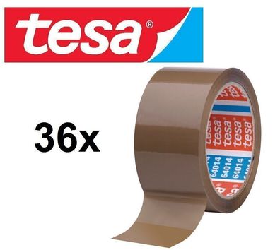 36 Rollen TESA Packband 64014 leise Klebeband Paketband Braun 50mm x 66m