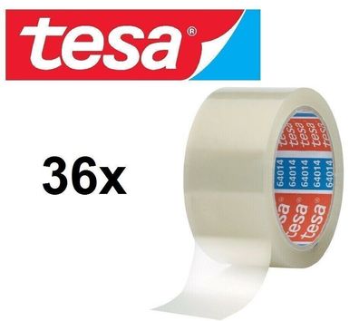 36x 64014 TESA Packband Rolle Transparent 50mm x 66m leise Tesaband