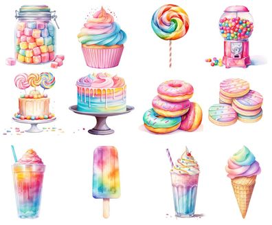 Bügelbild Bügelmotiv Süßigkeiten Süßes Eis Lolli Cupcake verschiedene Größen