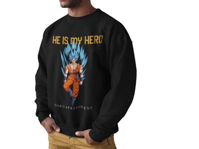 Öko Herren Pullover Sweatshirt Dragon Ball GYM Hero Son Goku Saiyajin