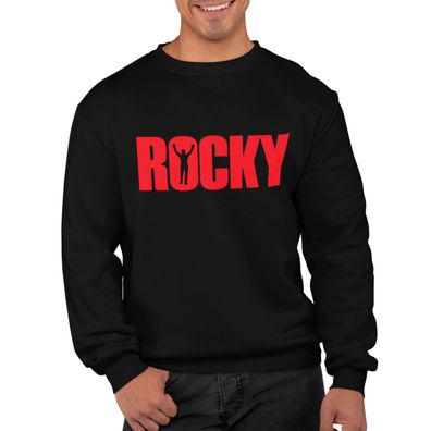 Retro Bio Herren Pullover Rocky Balboa Winning Silvester Stallon Boxing Movie