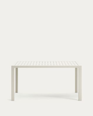 Gartentisch Culip 150 x 77 x 75 cm Aluminium Weiß Tisch Esstisch Outdoor