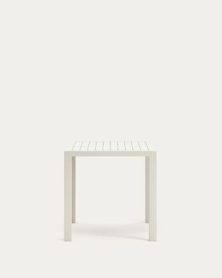Gartentisch Culip 77 x 77 x 75 cm Aluminium Weiß Tisch Esstisch Outdoor