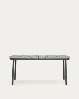 Gartentisch Joncols 180 x 90 x 75 cm Aluminium Grau Tisch Esstisch