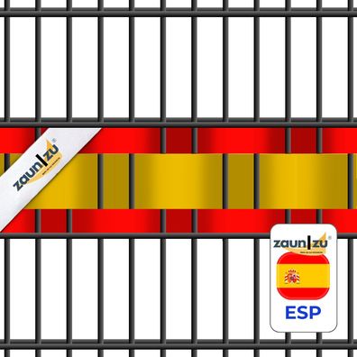 zaun|zu Sichtschutzstreifen Spanien Farben EM 2024 für Doppelstabmattenzaun