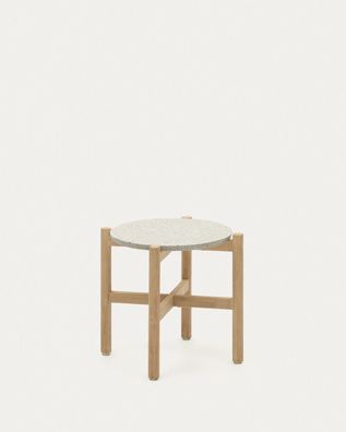 Beistelltisch Pola 54,5 x 54,5 x 48 cm Zement und Eukalyptus Wohnzimmer Tisch