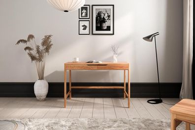 Schminktisch Swig aus Kernbuche massiv geölt 110x57 cm mit 2 Schubladen