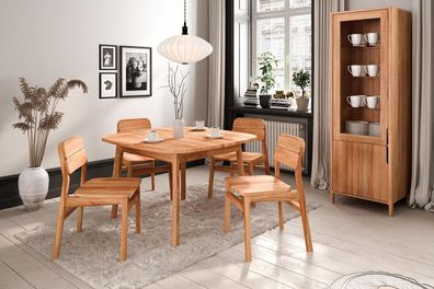 Esstisch Swig aus Kernbuche massiv geölt 90x140 cm mit Holzbeinen