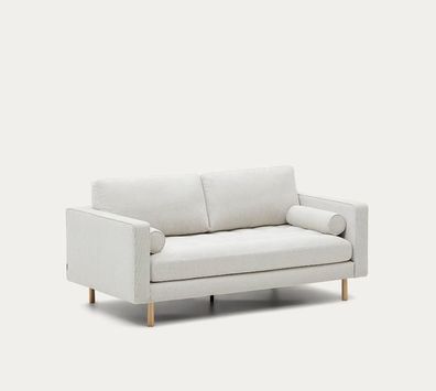 2-Sitzer-Sofa Debra 182 x 85 x 98 cm perlfarbener Chenile, Finish Natur Couch