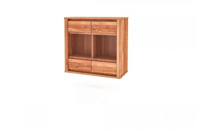 Wandschrank Tinci aus Kernbuche massiv 80x35x76 cm mit 2 Glastüren