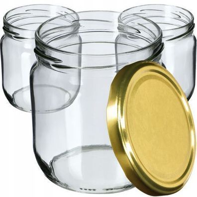 KADAX Marmeladengläser 425ml, Einmachgläser (Gold / 24 Stück)