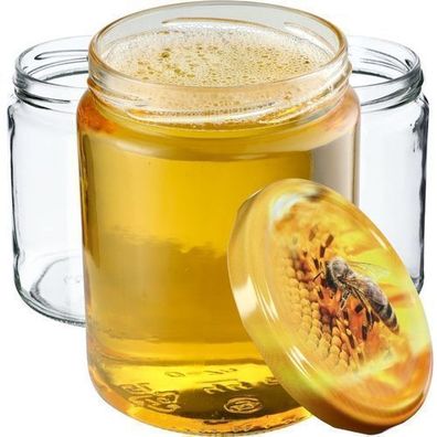 KADAX Weckgläser 540 ml, Einmachglas zum Einlegen, Biene / 8 Stück
