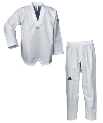 adidas Taekwondo-Anzug adiChamp IV, weißes Revers - Größe: 140 Revers: Weiß