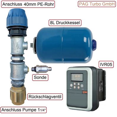 Inverter SET für Tiefbrunnenpumpe mit 1 1/4" Anschluss von 0,75kW bis 2,2kW - 230V