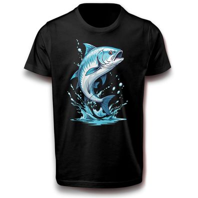 Tarpon Fisch Tarpune Megalops Knochenfisch Wasser Atlantik Angeln T-Shirt Baumwolle