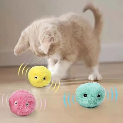 Plüschball Katzenspielzeug - für Katzenminze, mit verschiedenen Tiergeräuschen