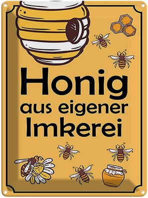 Blechschild 30x40 cm - Honig aus Eigener Imkerei