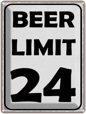 Blechschild 30x40 cm - BEER Limit 24 Bier Alkohol