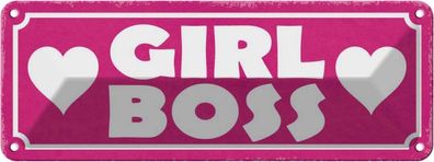 vianmo Blechschild 27x10 cm gewölbt Männer Frauen Girl Boss pink Herz Geschenk