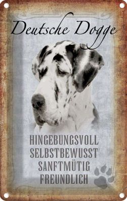 vianmo Blechschild 20x30 cm gewölbt Tier Deutsche Dogge Hund Geschenk