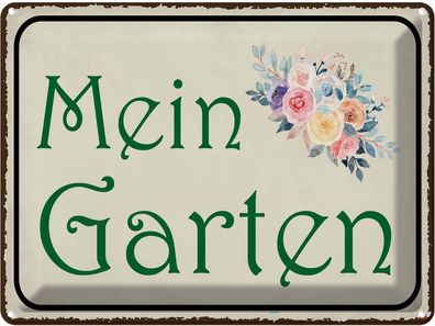 vianmo Blechschild 30x40 cm gewölbt Haus Garten mein Garten Geschenk Metal