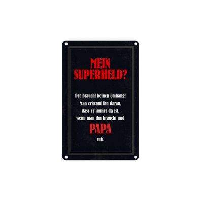Blechschild 18x12 cm - Mein Superheld Papa