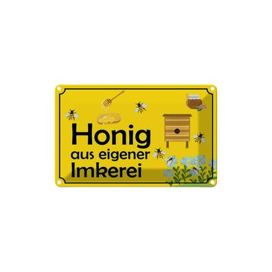 Blechschild 18x12 cm - Honig aus Eigener Imkerei