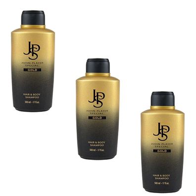 John Player Special JPS GOLD 3 x 500ml Hair & Body Shampoo Duschgel