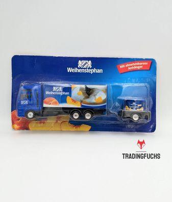 Weihenstephan MAN Modell LKW blau mit Anhänger abnehmbar Joghurt Neu und OVP