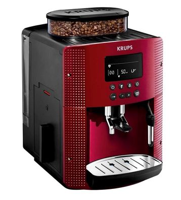 Krups Kaffeevollautomat EA815570 Kaffeemaschine 1450W Kegelmahlwerk LCD 1,8L Rot