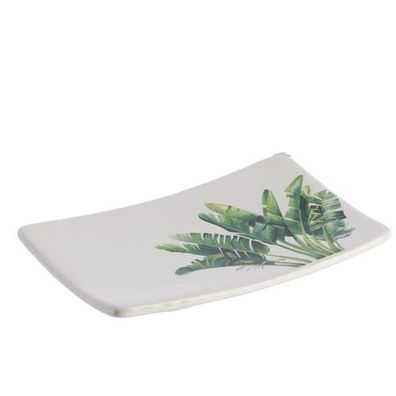 Seifenschale weiß grün Dolomit 1x15x9,5 cm Seifenablage Seifenhalter Dekoration Deko