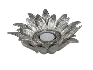Dekorativer Teelichtleuchter Schale Leuchter Licht Blume 18cm aus Keramik