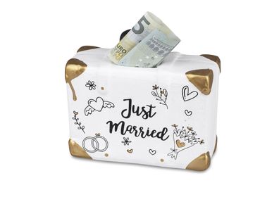 Spardose Koffer Just Married | Hochzeitsgeschenk Geldgeschenk Geschenk Hochzeit | 14