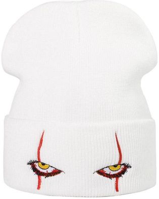 Pennywise Clown Weiße Roll-Up Beanie Mütze - IT/ ES Horror Mützen Caps Kappen Hüte