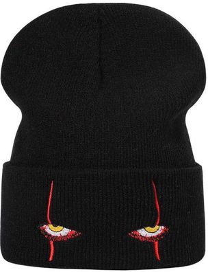 Pennywise Clown Schwarze Roll-Up Beanie Mütze - IT/ ES Horror Mützen Caps Kappen Hüte