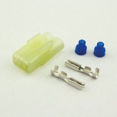 Wasserdichter 2er Stecker | weibllich | weiss