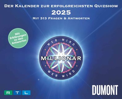 Kalender 2025 -Wer wird Millionär Tagesabreißkalender 2025- 11,8 x 15,9cm