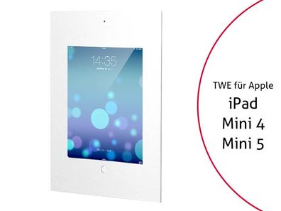 TabLines TWE025W Tablet Wandeinbau fér Apple iPad Mini 4/5, DS, HB, weiß